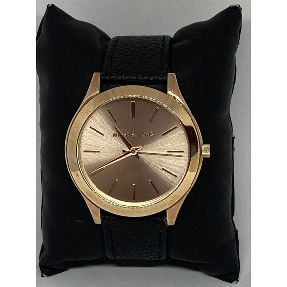 Michael Kors Runway MK3197 Unisex Black Leather Analog Dial Quartz Watch JK427 - Picture 3 of 12